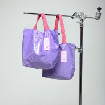 미야앤솔 가벼운 방수성 타이벡소재 데일리숄더 에코백 밀크퍼플컬러 바비롱핸들