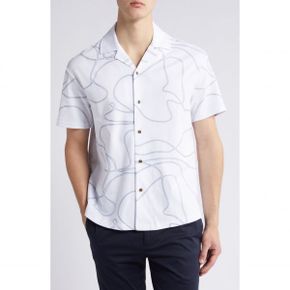 4650525 Reiss Menton Embroidered Cotton Camp Shirt