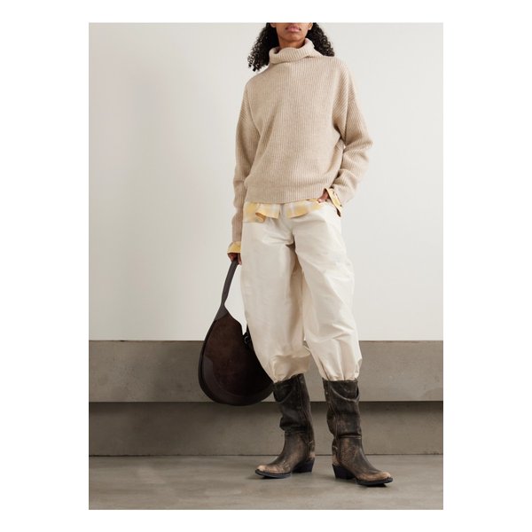 브룩 골지 메리노 울 캐시미어 혼방 터틀넥 스웨터 베이지 46376663162889821