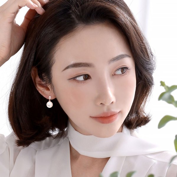 14K 골드필드핀 여성 웨딩 패션 올리비아 진주 귀걸이