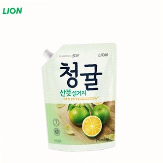 오너클랜 참그린 산뜻설거지 1kg 1EA 주방세제 청귤 리필