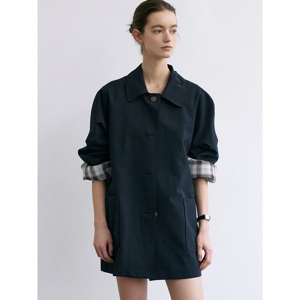 comos 1689 raglan half trench coat (navy)