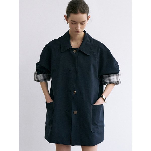 comos 1689 raglan half trench coat (navy)