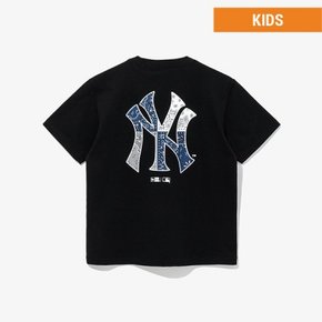 [키즈] MLB 뉴욕 양키스 페이즐리 티셔츠 블랙