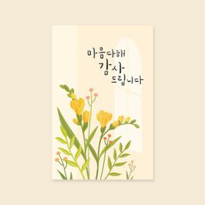 아트박스/캘리엠 캘리그라피 감사카드 JW2202 마음 다해 감사드립니다