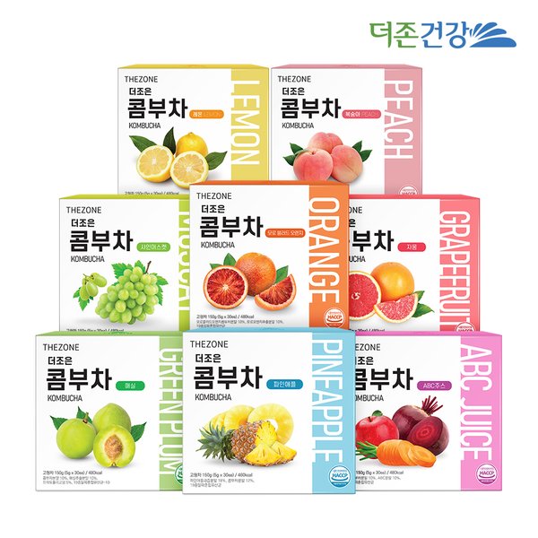 [3+1] 더조은 콤부차 30포*1박스 (레몬/복숭아/샤인머스켓/파인애플/ABC주스/모로블러드오렌지/매실/자몽 중 택1)