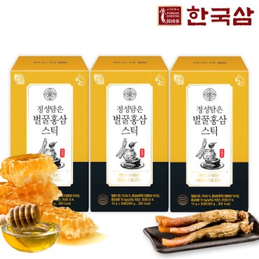 한국삼 정성담은 벌꿀 홍삼스틱 10g x 30포 x 3박스