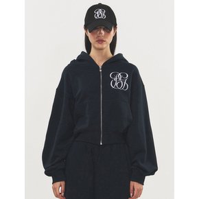 Logo Signature-fit Puff-Sleeve Hood Jacket Navy