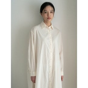 organic over-fit long shirt (cream)