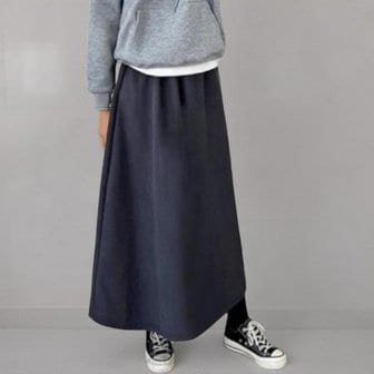 신세계라이브쇼핑 [옷자락] 여성 캐주얼 골덴 코듀로이 플레어 롱 스커트 양털 안감