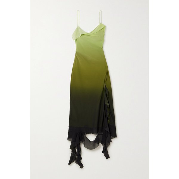 어시메트릭 러플 옴브레 시폰 미디 원피스 1647597317270575