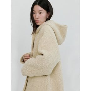 Hoodie Half Coat-Beige