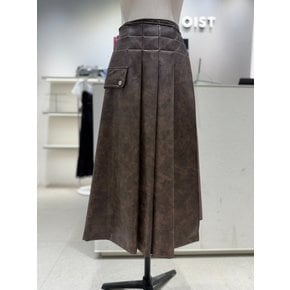 [여주점] 배색 주름 포인트 롱스커트  ER3WS861