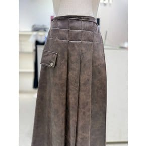 [여주점] 배색 주름 포인트 롱스커트  ER3WS861