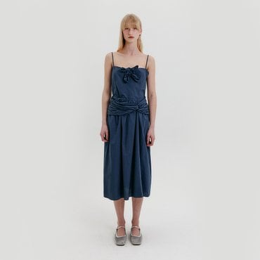 EENK Knotted Shirring Skirt - Navy