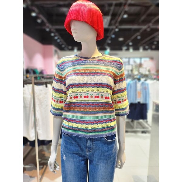[부산점] 체리 크로셰 반팔 니트 BAKP55531