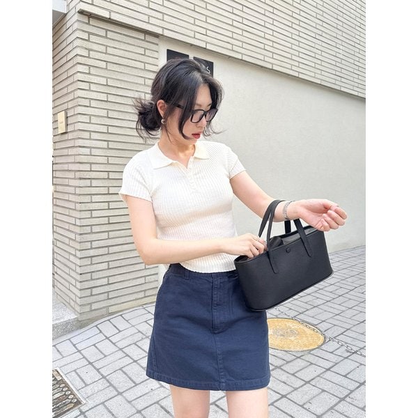 트윌 에이라인 스커트 (Indigo)