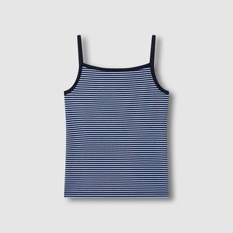 JAJU 여 코튼 립 스퀘어넥 민소매 티셔츠 J116201095054