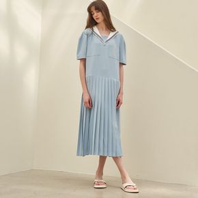 SAILOR COLLOR PLEATS DRESS_LIGHT BLUE