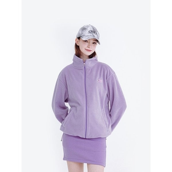 플리스 하이넥 집업 (퍼플)