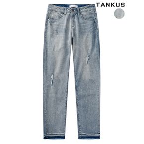 데미지 워싱 슬림 일자 팬츠_P405529100
