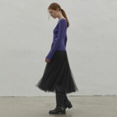 나인 (Z-SK-4887)ROMANTIC SHEER FLARE SKIRT (SK-4887)