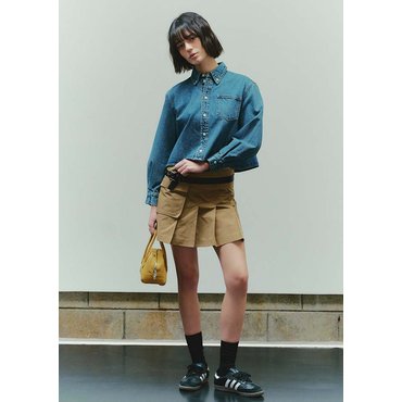 플랙진 PLAC 미니 플리츠 카고 스커트 PWTF1SKL31W