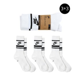1+1/총6켤레 스포츠 쿠션 크루삭스 에센셜 중목 화이트