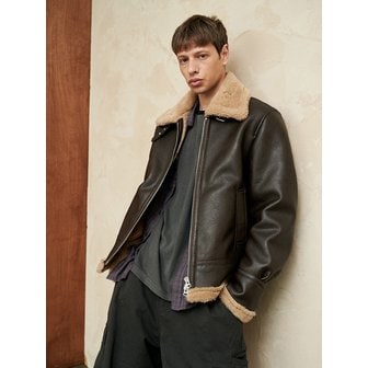 스페로네 프리미엄 스탠다드 B3 무스탕 자켓 맨 (브라운)