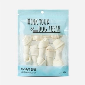 ThinkYourDogTeeth 오래먹는 소가죽 강아지 우유껌간식 6P