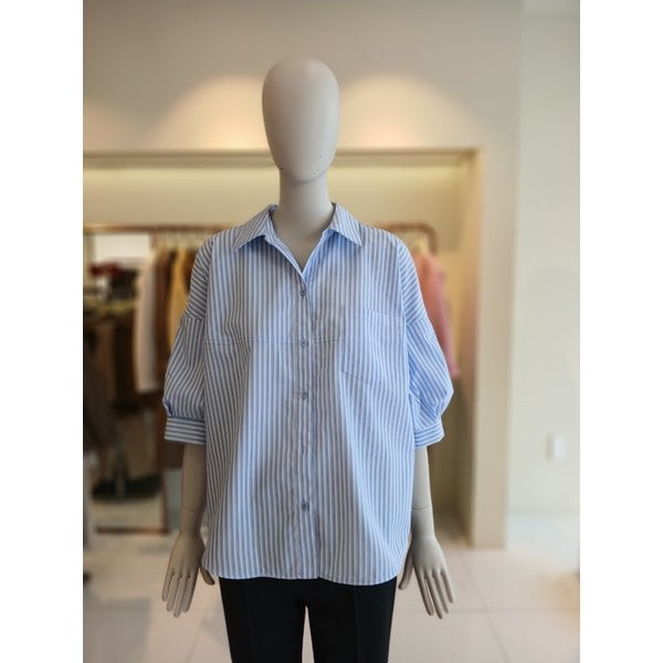 [여주점] 씨씨콜렉트 오픈카라볼륨소매루즈핏셔츠 E262psc160