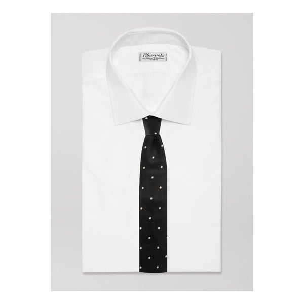 8cm 폴카 도트 실크 새틴 넥타이 46376663162880964