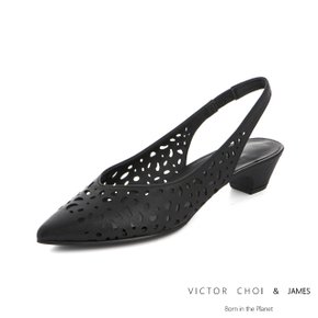 (VICTOR CHOI & james) W18S307 블랙 (3cm) / 레이저크레센트 슬링백