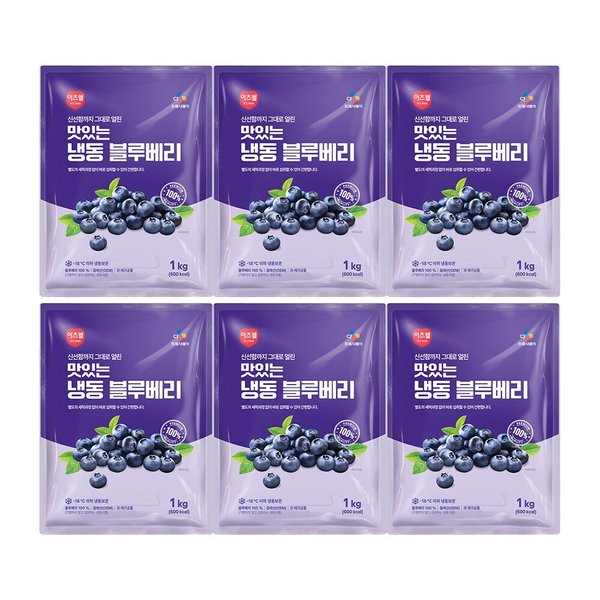 CJ프레시웨이 이츠웰 냉동블루베리1Kg x 6개