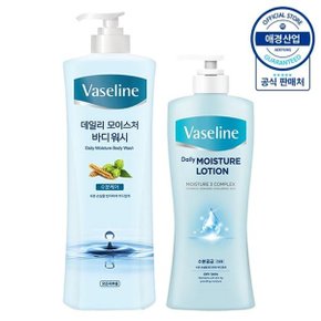 바세린 모이스처 바디워시 800ml + 바디로션 450ml