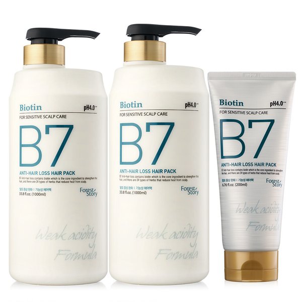 B7 안티헤어로스 약산성 탈모 헤어팩 1000ml 2개+200ml+사은품(로소네타 헤어랩 스프레이)