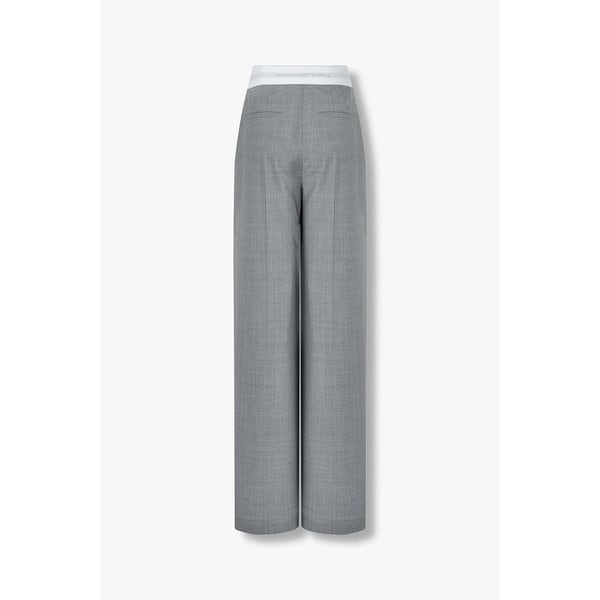 로고 밴딩 플리티드 팬츠 3614311014000