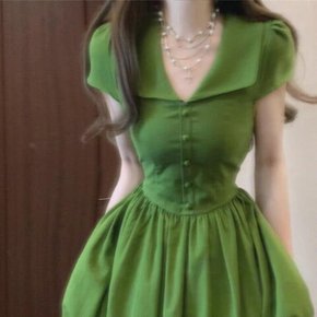카라넥 버튼디테일 클래식룩 그라밀여름원피스