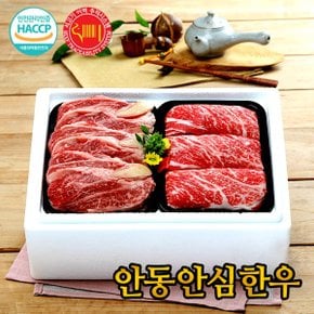 [냉장][안동안심한우] 알뜰 2호세트 1kg (1등급/등심500g+불고기 500g)