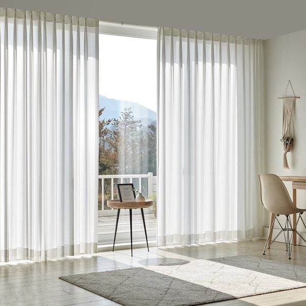 뷰하우스 샤르미 맞춤 쉬폰커튼 복층형 세로350cm까지