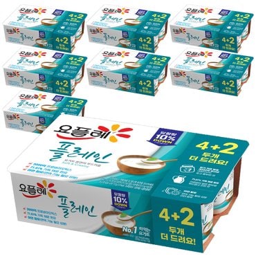  빙그레 요플레 플레인 80g 6입 x 8개(총48개) 떠먹는 요구르트