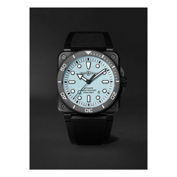 벨앤로스 BR-03 다이버 풀 럼 오토매틱 세라믹 고무 42mm 시계 46376663162921250