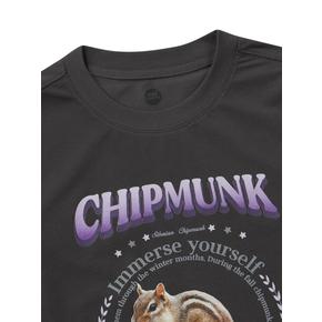 [24SS]크랙 다람쥐 프린트 반팔 티셔츠 (차콜)