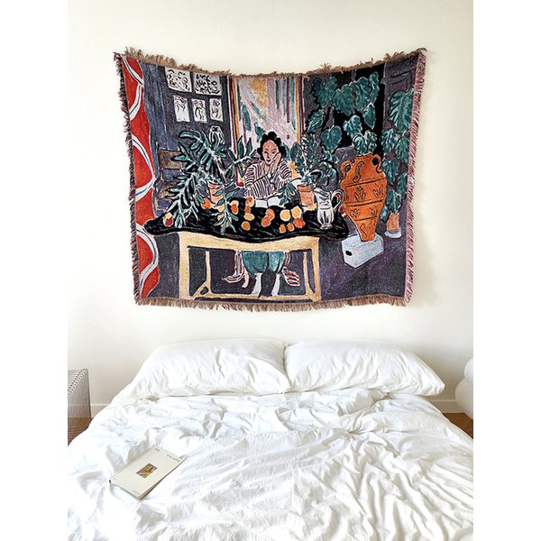 앙리 마티스 테이블에 앉은 오달리스크 코튼 블랭킷