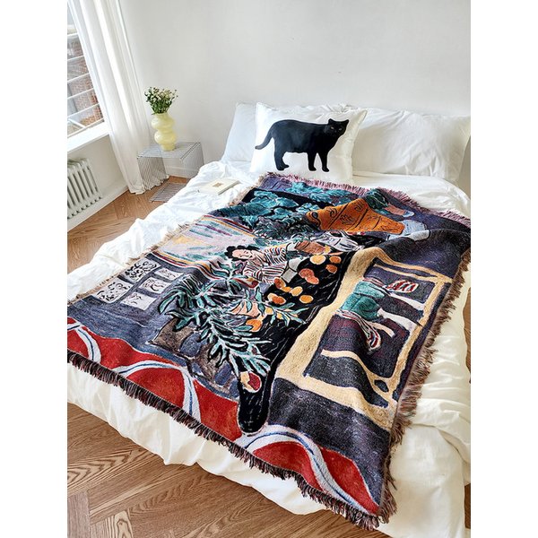 앙리 마티스 테이블에 앉은 오달리스크 코튼 블랭킷