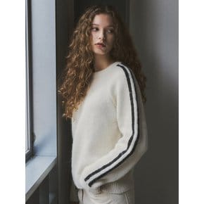 Wool Blend Track Line Knit _CTK207(Ivory)