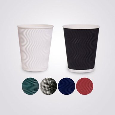 [소분]3중 단열 종이컵 웨이브 칼라컵 240ml (8oz) 50개