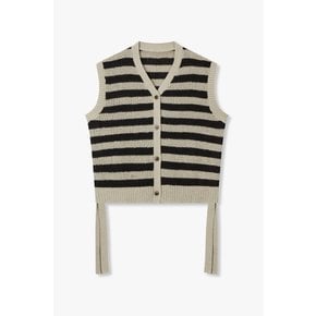 [부산점] 보브)) 브이넥 스트라이프 니트 베스트 (7126250501)