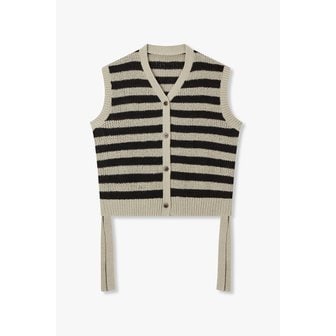 VOV [부산점] 보브)) 브이넥 스트라이프 니트 베스트 (7126250501)