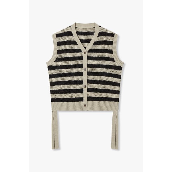 [부산점] 보브)) 브이넥 스트라이프 니트 베스트 (7126250501)